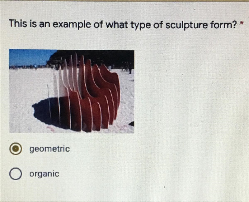 PLS HELP, THIS IS EASY POINTS!!! This is an example of what type of sculpture form-example-1