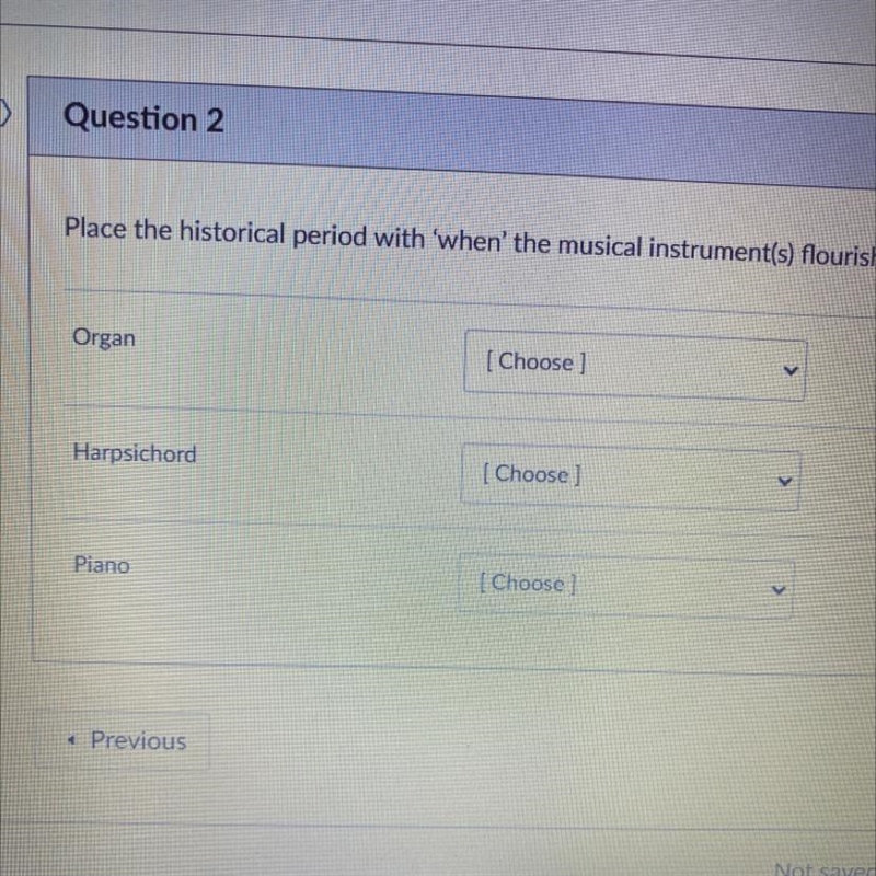 Place the historical period with when the instrument flourished-example-1