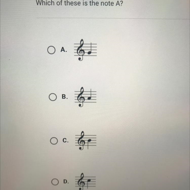 Which of these is the note A?-example-1