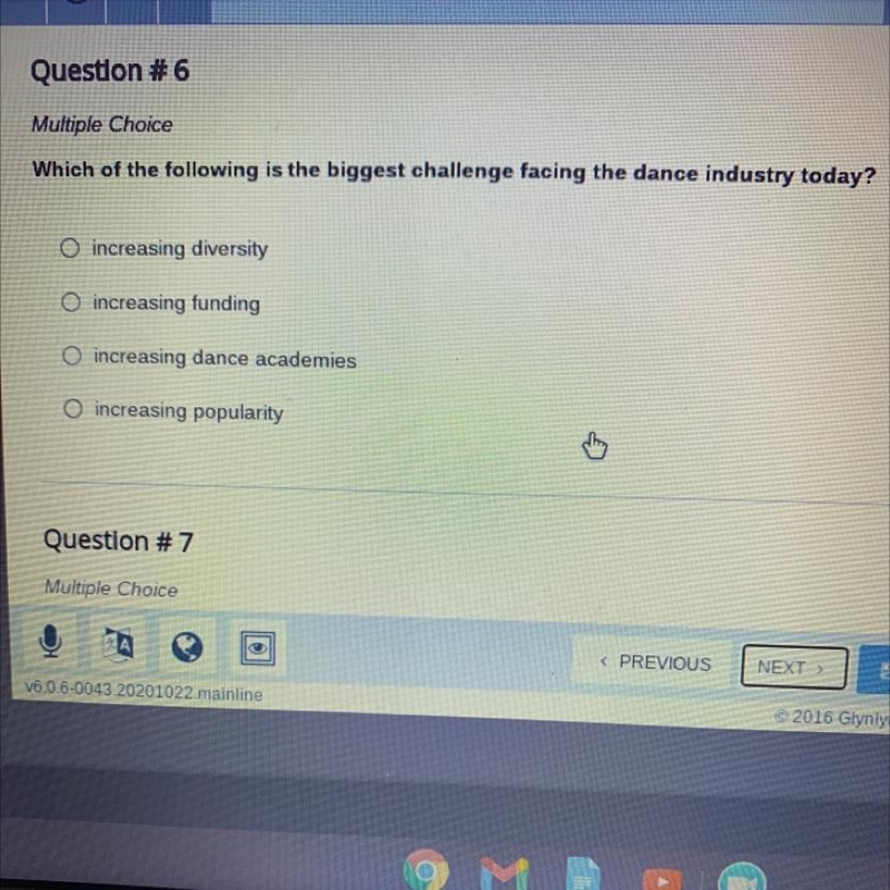 Which of the following is the biggest challenge facing the dance industry today? -increasing-example-1