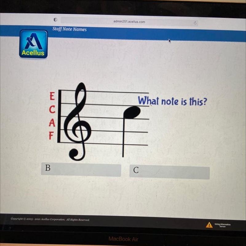 What note is this? B or C-example-1