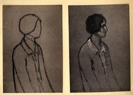 Two images of the same charcoal drawing are shown, but in different stages. The artist-example-1