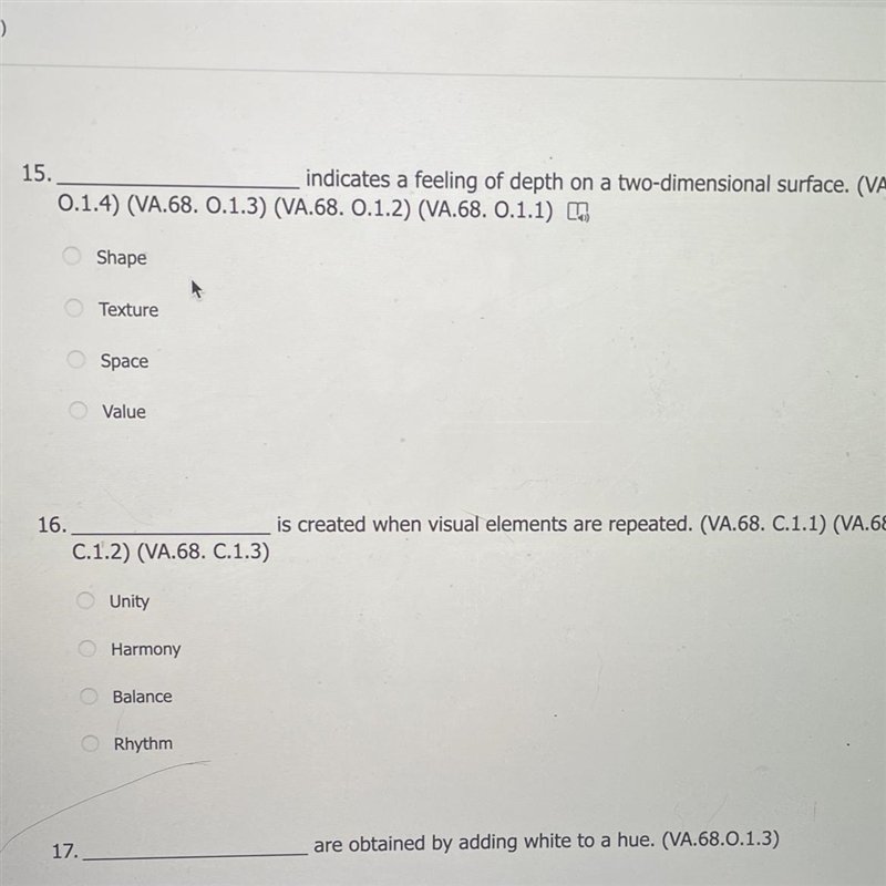 Indicates a feeling of depth on a two-dimensional surface. Pls helppppp and hurry-example-1