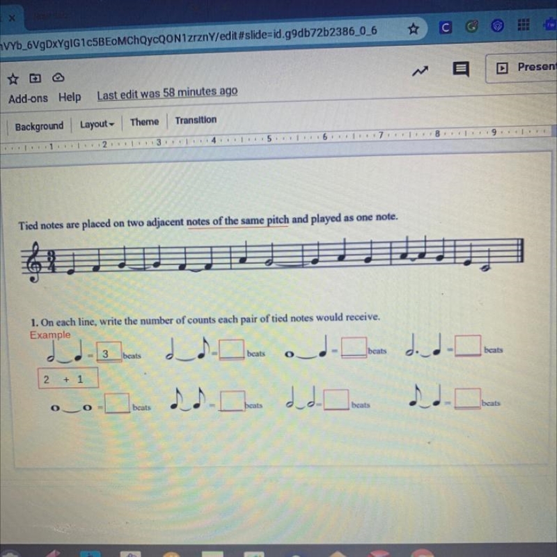 Tied notes are placed on two adjacent notes of the same pitch and played as one note-example-1