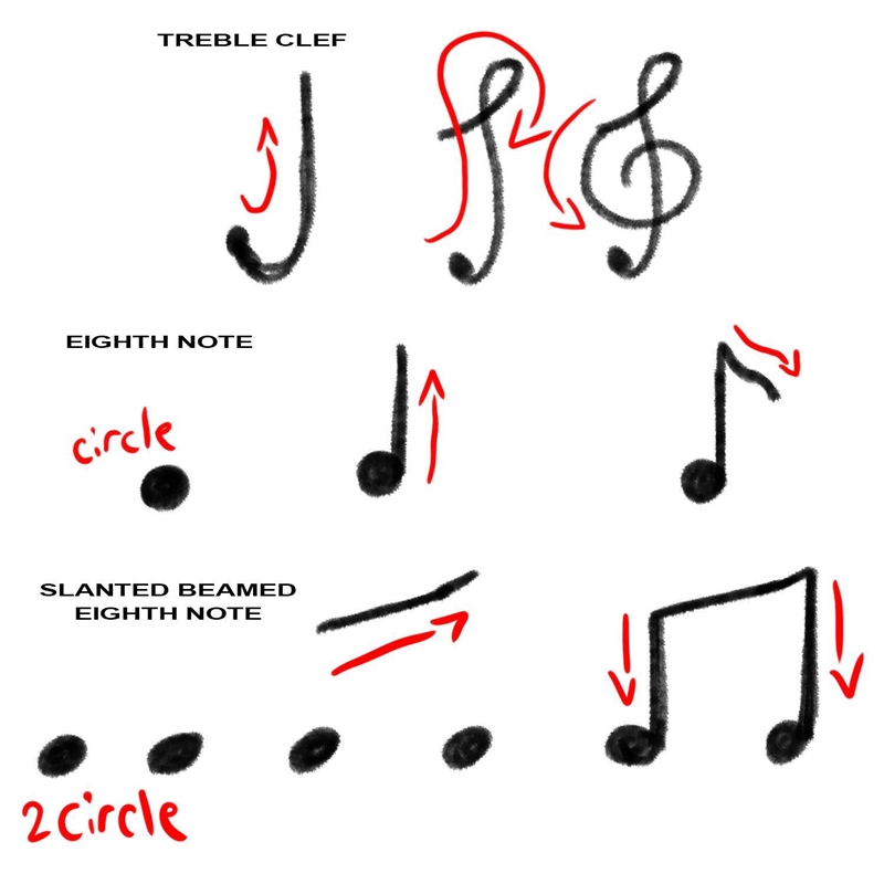 Does anybody know how to draw music notes please tell-example-1