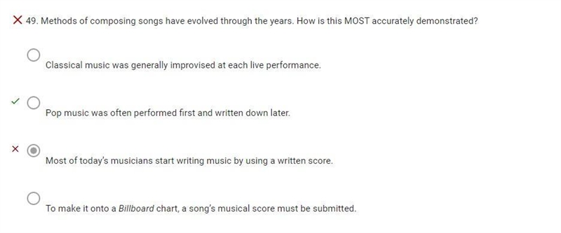 Methods of composing songs have evolved through the years. How is this MOST accurately-example-1