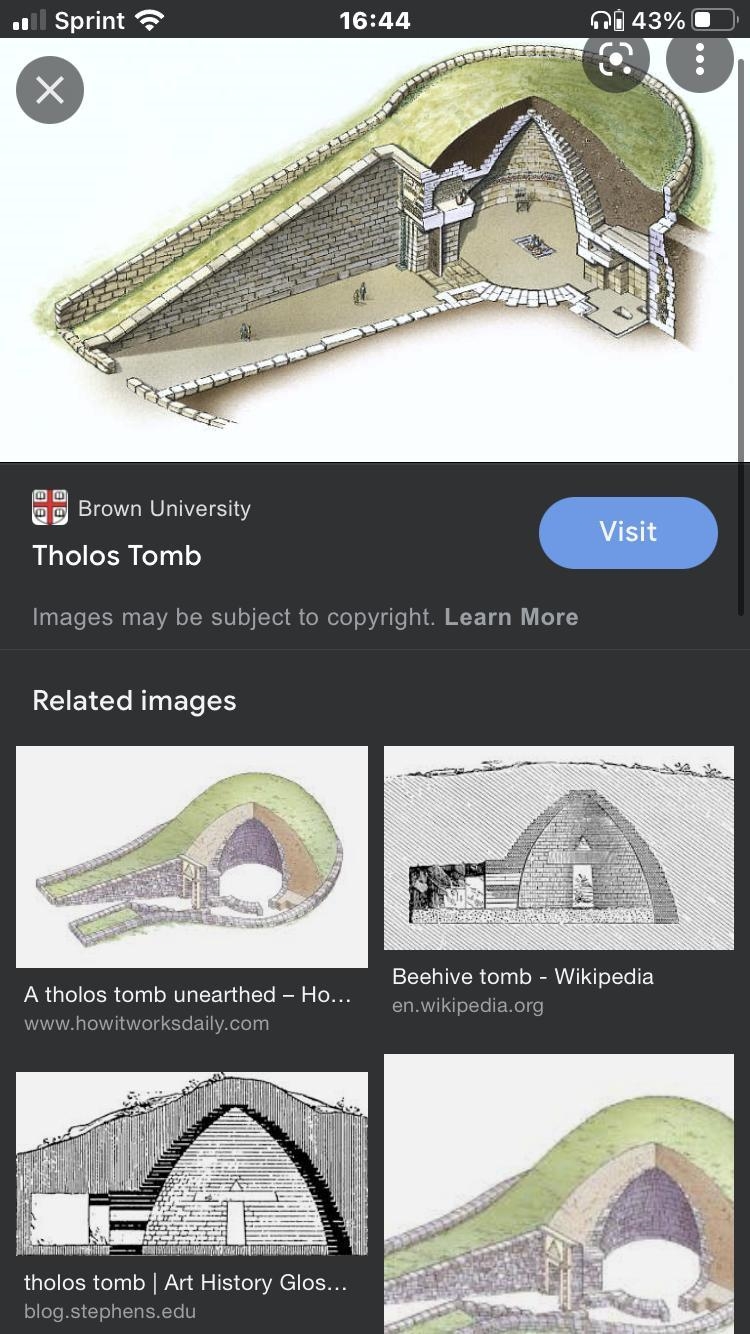 A tholos tomb has a square shape True or False-example-1