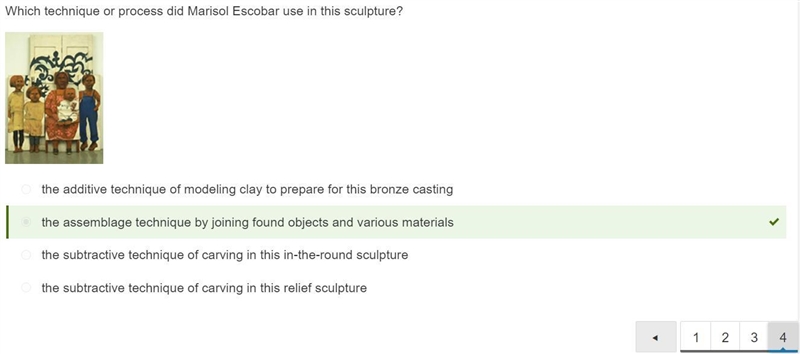 Plz help Which technique or process did Marisol Escobar use in this sculpture? the-example-1