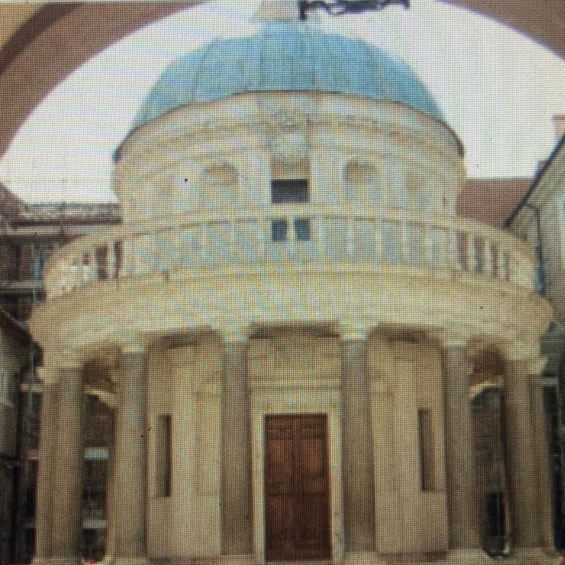 Who commissioned Bramante to build the structure below? a. Pope Julius II b. Queen-example-1