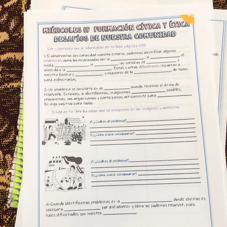 MIÉRCOLES 19 FORMACIÓN CÍVICA Y ÉTICA DESAFÍOS DE NUESTRA COMUNIDAD Lee y contesta-example-1