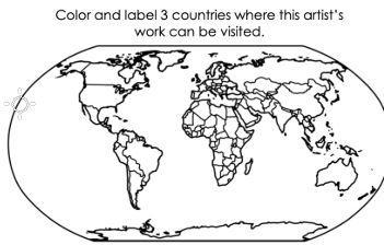 Color and label 3 countries where Michelangelo's work can be visited. (PLEASE HELP-example-1