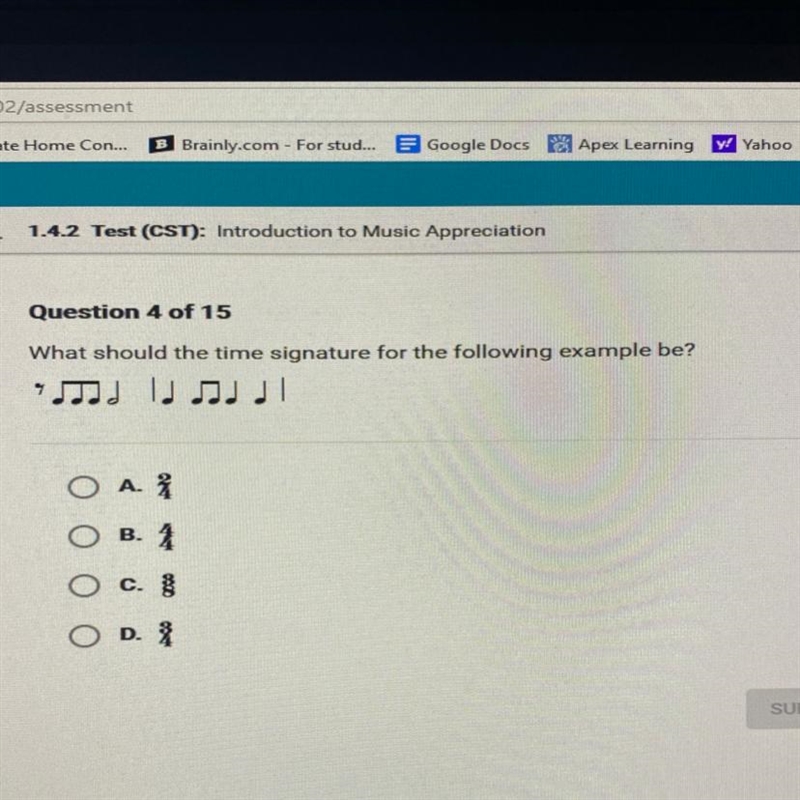 What should the time signature for the following example be!-example-1