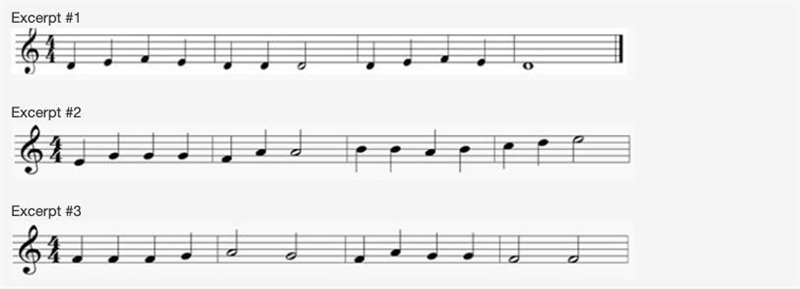 Which statement about the three musical excerpts is not true? All three excerpts can-example-1