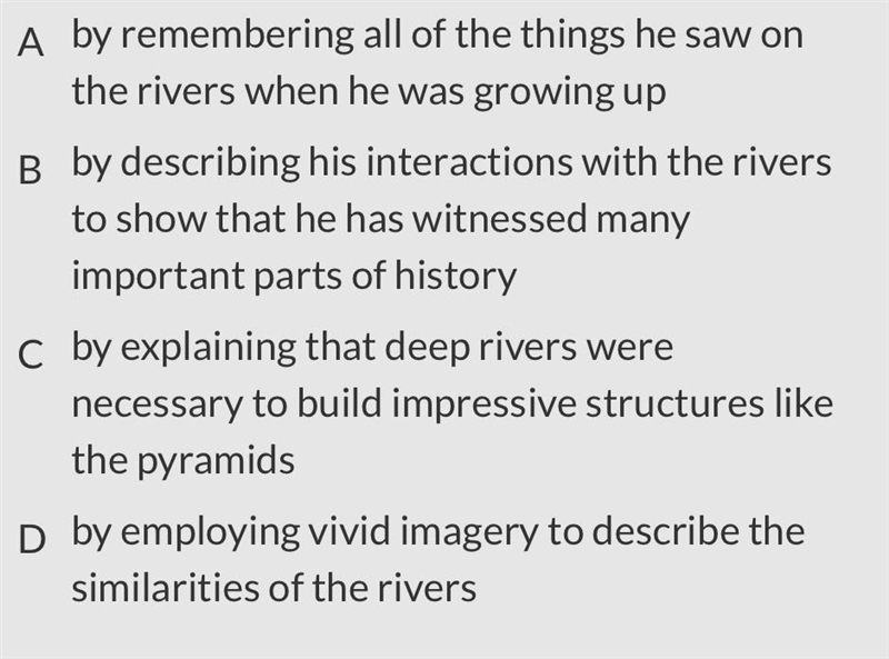 How does the speaker support his idea that his “soul has grown deep like the river-example-1