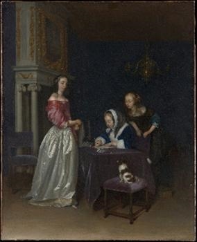 The chiaroscuro in this painting shows that it was probably painted during the a painting-example-1