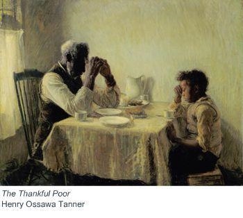 What is a Realist characteristic of Henry Ossawa Tanner's The Thankful Poor? the influence-example-1