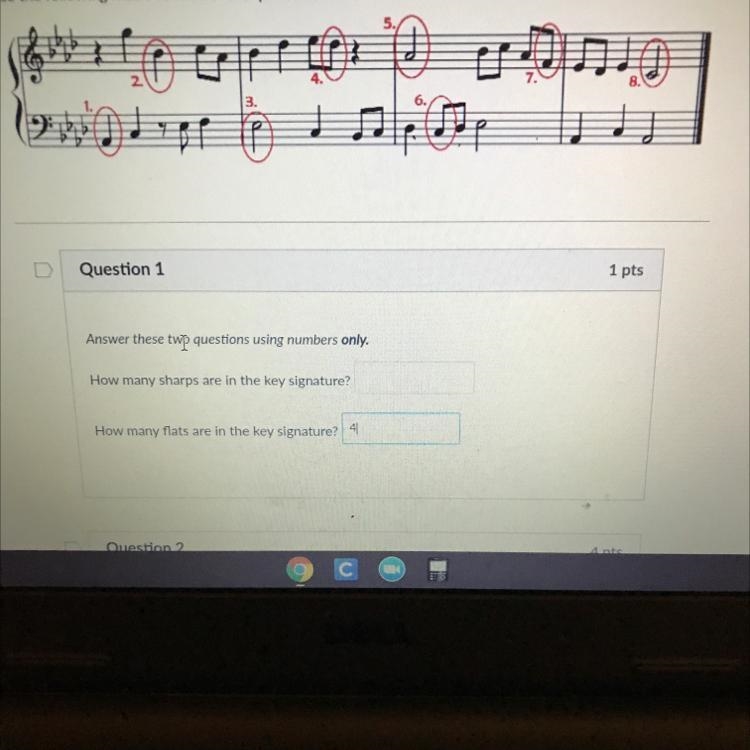 Answer these two questions using numbers only. How many sharps are in the key signature-example-1