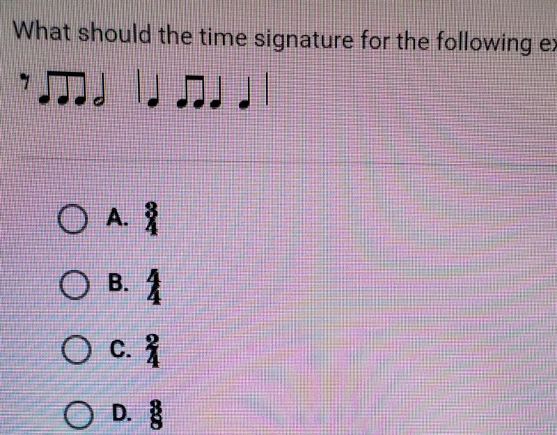 What should the time signature for the following example be? ​-example-1