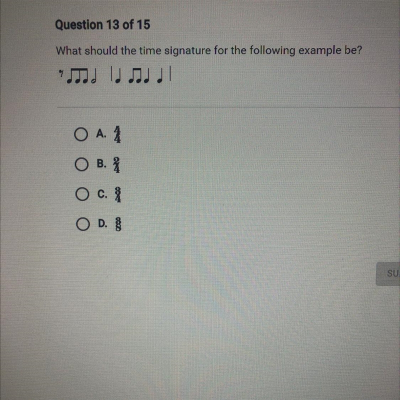 What should the time signature for the following example be?-example-1