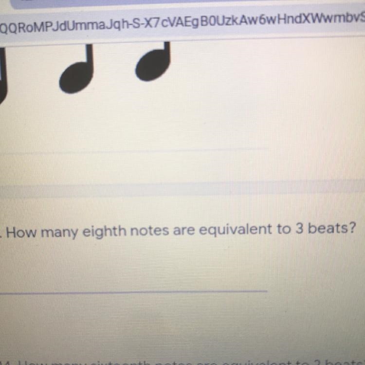 How many eighth notes are equivalent to 3 beats?-example-1