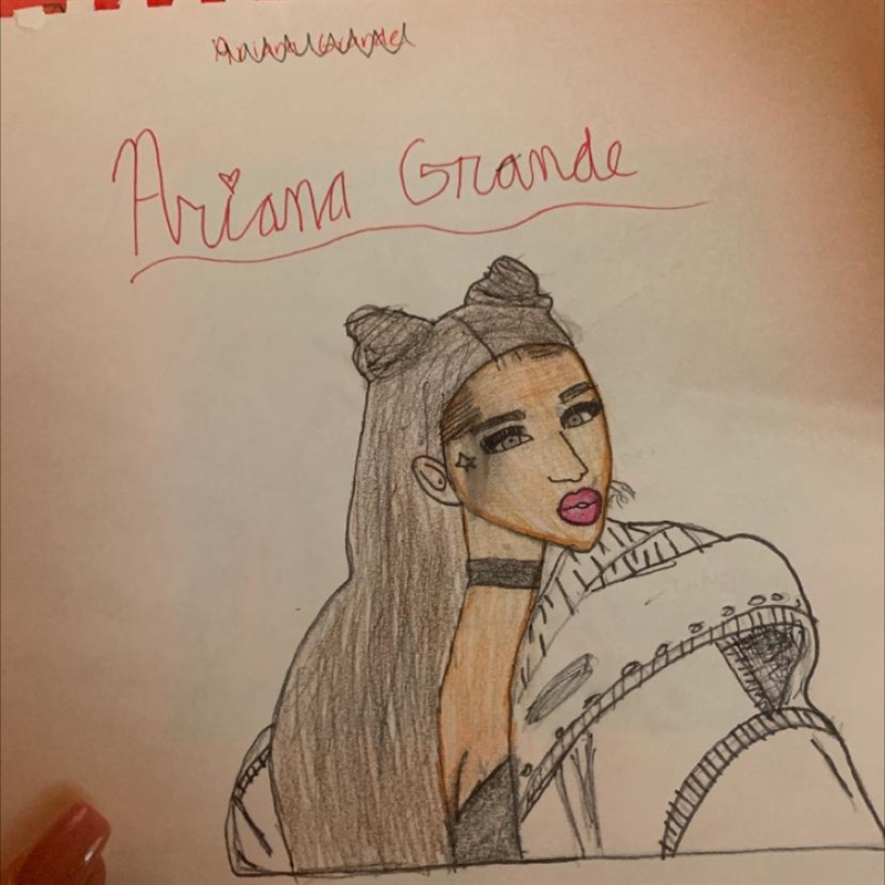 I messed up on the black marker lol. This is the queen Ariana Grade. You can rate-example-1