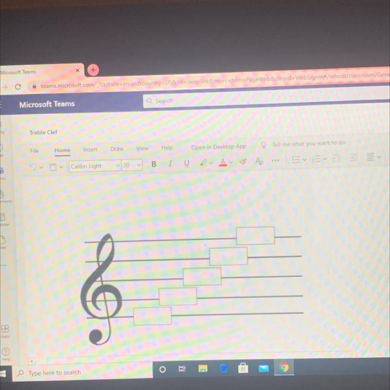 Identify the pitches for the lines and spaces of the treble clef-example-1