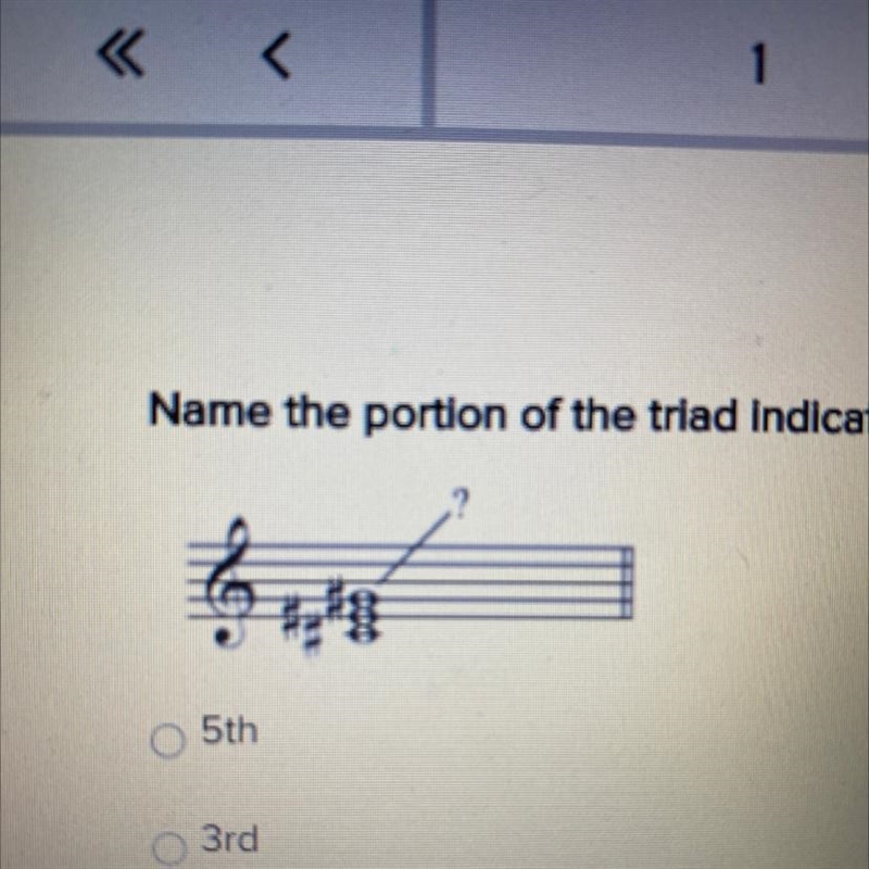 Name the portion of the triad indicated. A. 5th B. 3rd C. Root D. P5-example-1