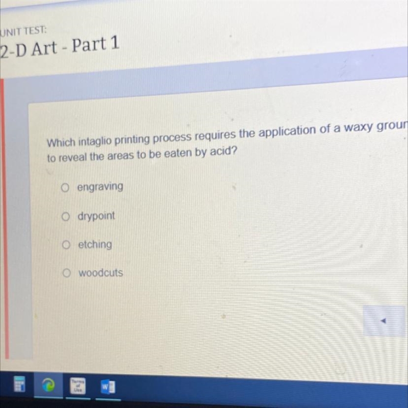 which intaglio printing process requires the application of a waxy ground on a metal-example-1