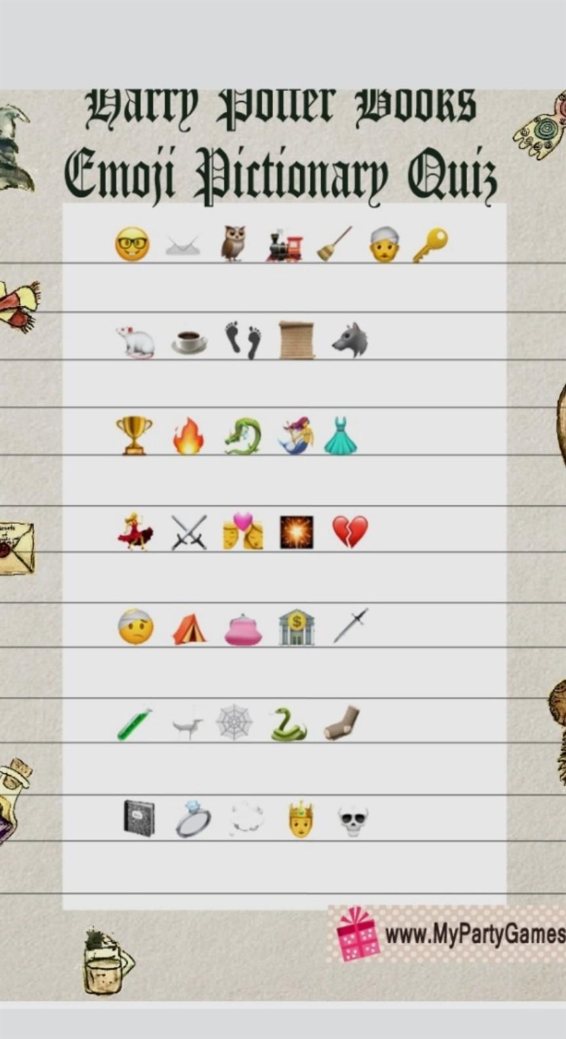 Guess the Harry Potter Movies by emoji. I've never watched or read HP so can someone-example-1