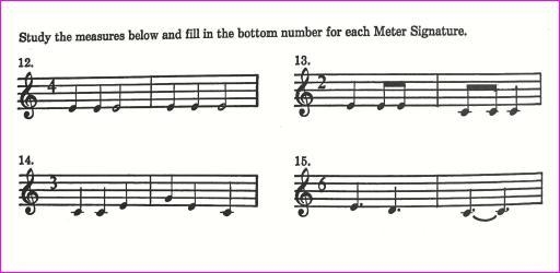 Study The measures below and fill in the bottom number for each meter signature-example-1