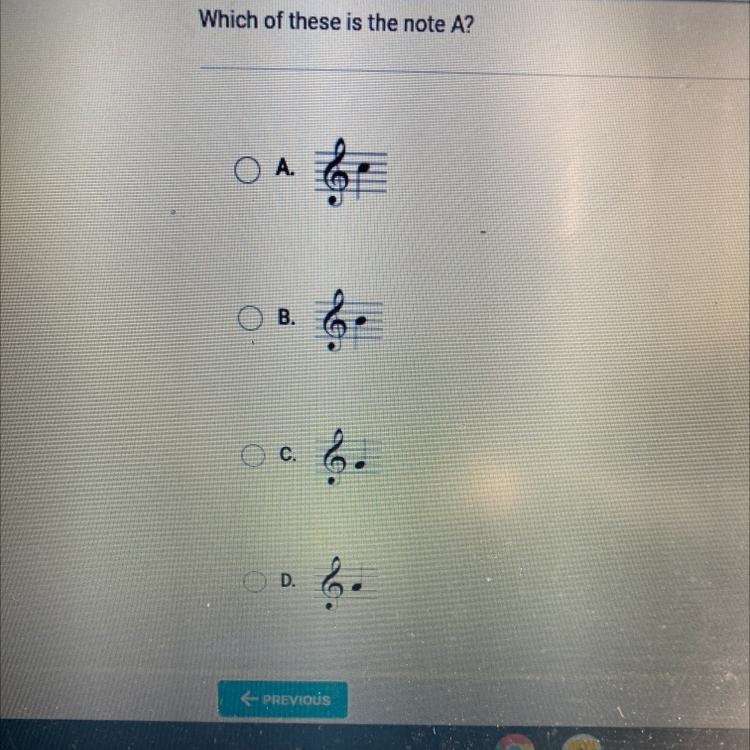 Which of these is the note A?-example-1