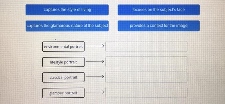 Match the portrait types with their descriptions Plz help ASAP!!!! 20 points!!!-example-1