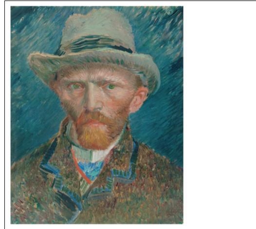 How can you tell that Vincent van Gogh’s self-portrait is in realistic proportion-example-1