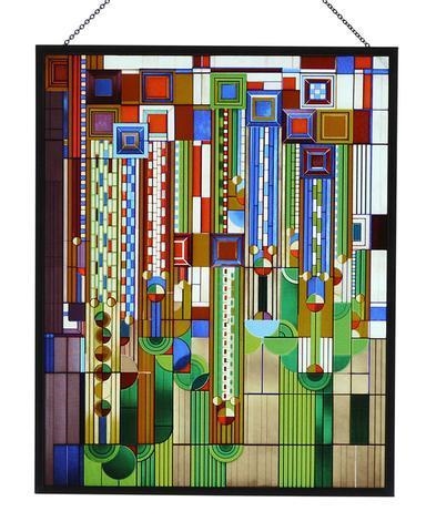 Directions: *See attached images of Wrights work in architecture and stained glass-example-3