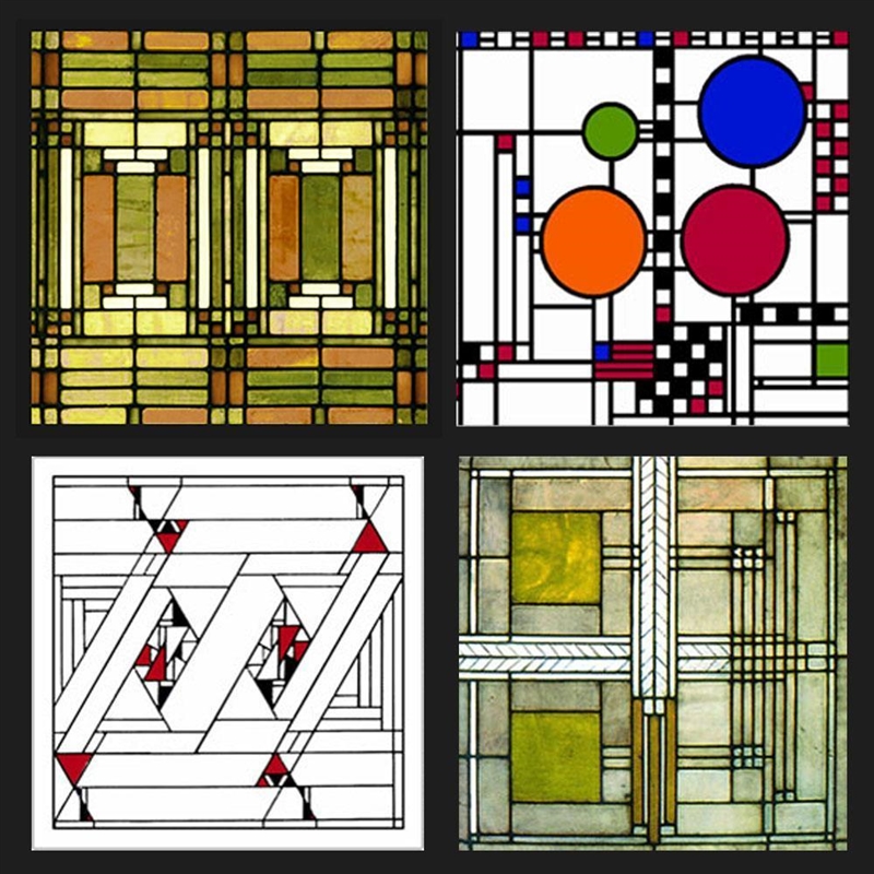 Directions: *See attached images of Wrights work in architecture and stained glass-example-4