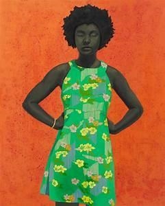 How does Amy Sherald usually paint her backgrounds?-example-3