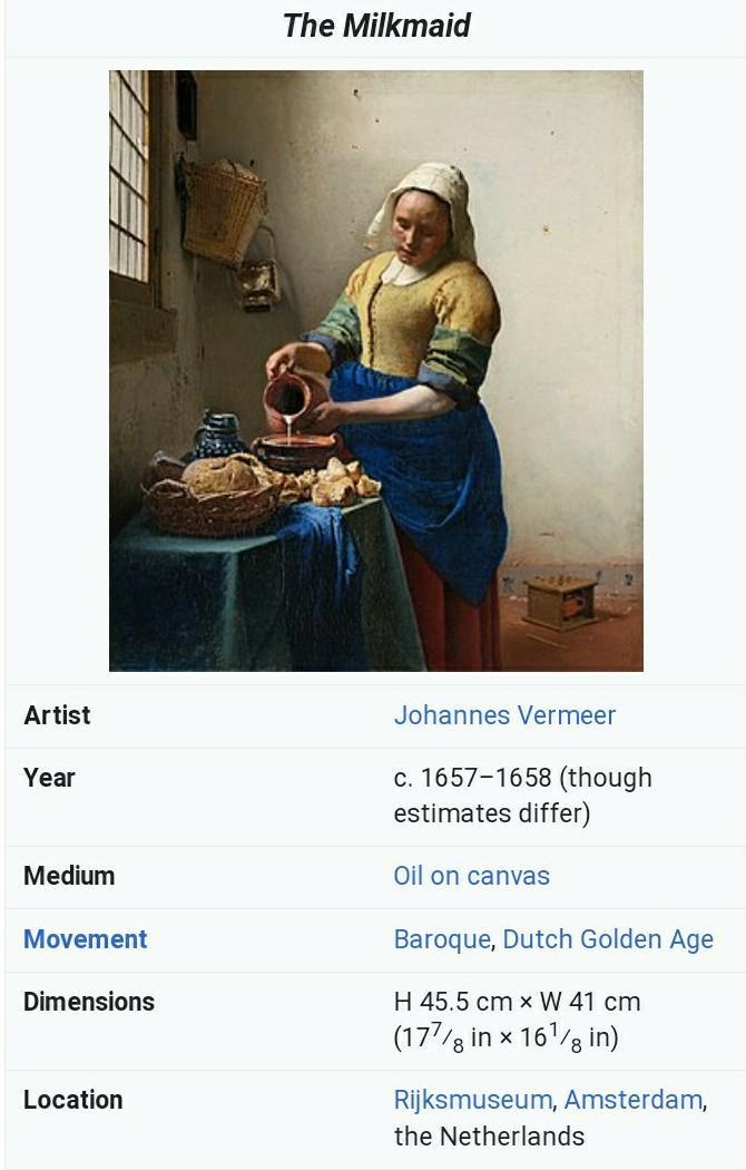 The milkmaid is one of johannes vermeer's ________ scenes. no links-example-1