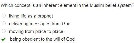 Hich concept is an inherent element in the Muslim belief system? living life as a-example-1