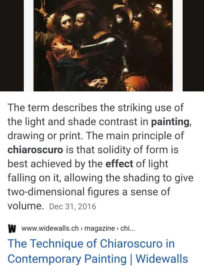 I need help with Art Appreciation Question: What is the effect of using chiaroscuro-example-1