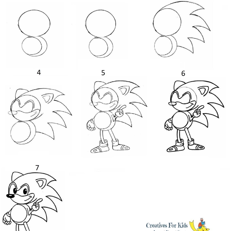 How do i draw a sonic the hedgehog picture step by step-example-1