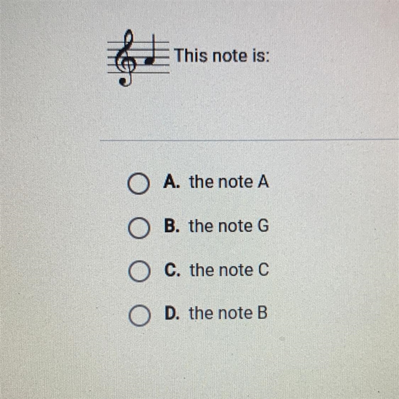 The note A The note G The note C The note B-example-1