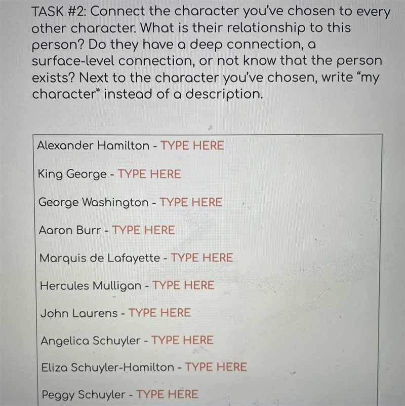 PLEASE HELP So I the Person I chose is George Washington and I have to connect him-example-1