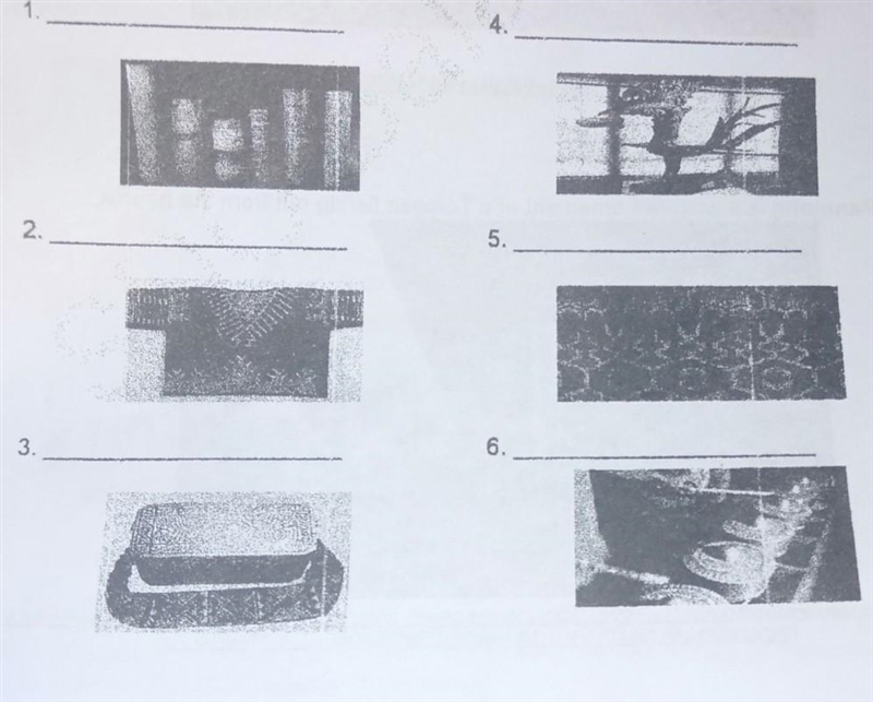 Name the following arts and crafts based on the previous lesson. write your answer-example-1