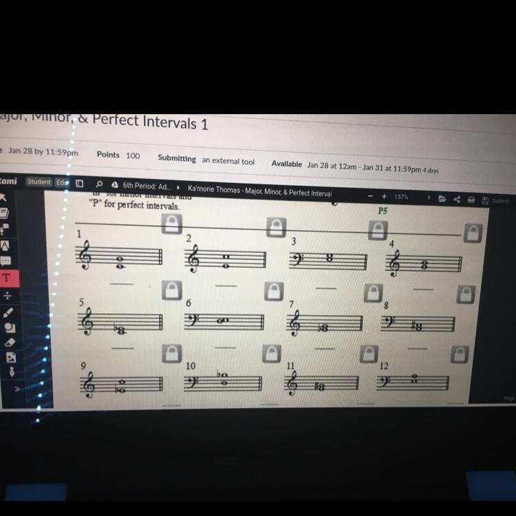 Minor & Perfect Intervals Help-example-1