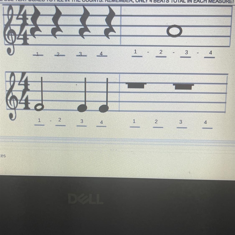 VERY EASY Can you please help with rhythms and counts please-example-1