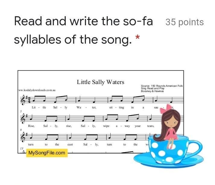 Read and write the so-fa syllables of the song​-example-1