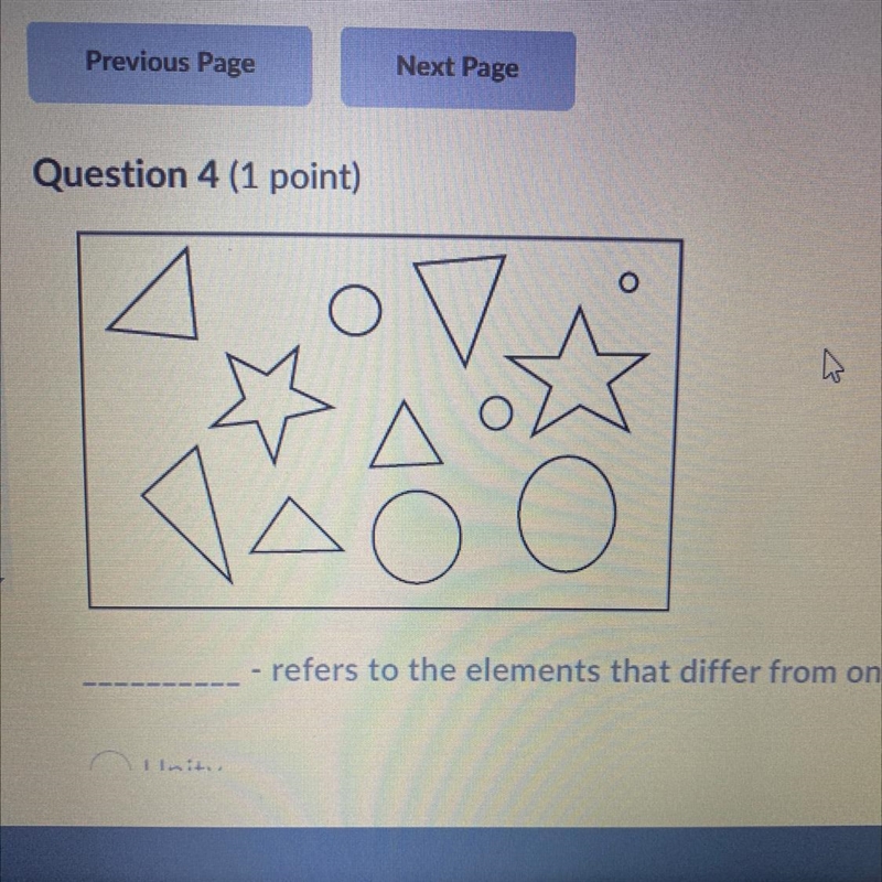 _________-refers to the elements that differ from one another A. Unity B. Balance-example-1