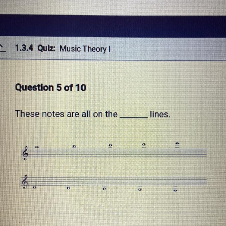 These notes are all on the lines.-example-1