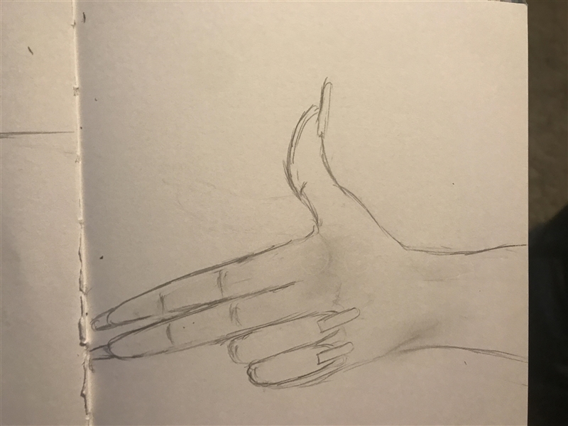 Got any tips. I am drawings hands and I need your help to tell me what I can fix!!! Thx-example-1