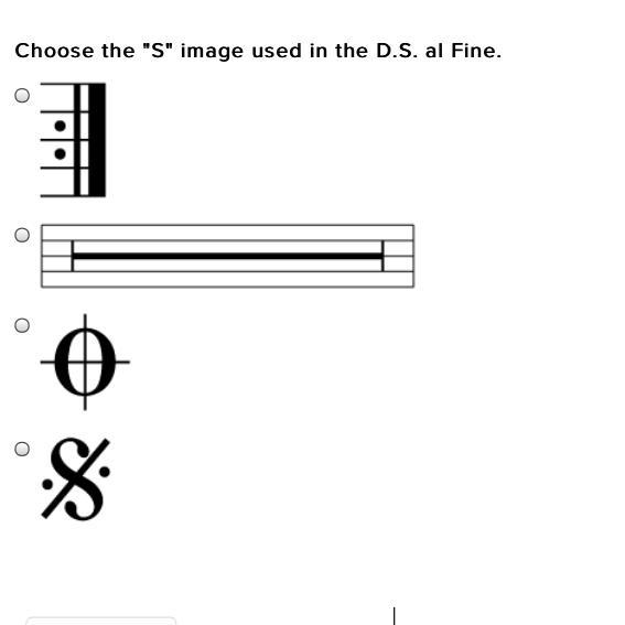 Choose the "S" image used in the D.S. al Fine.-example-1